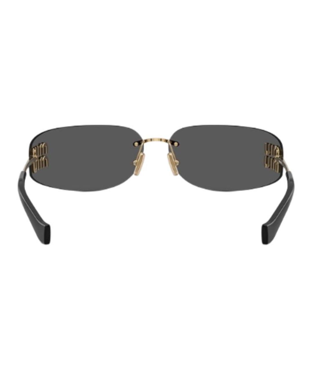 MIU MIU Золотые металлические солнцезащитные очки, фото 4