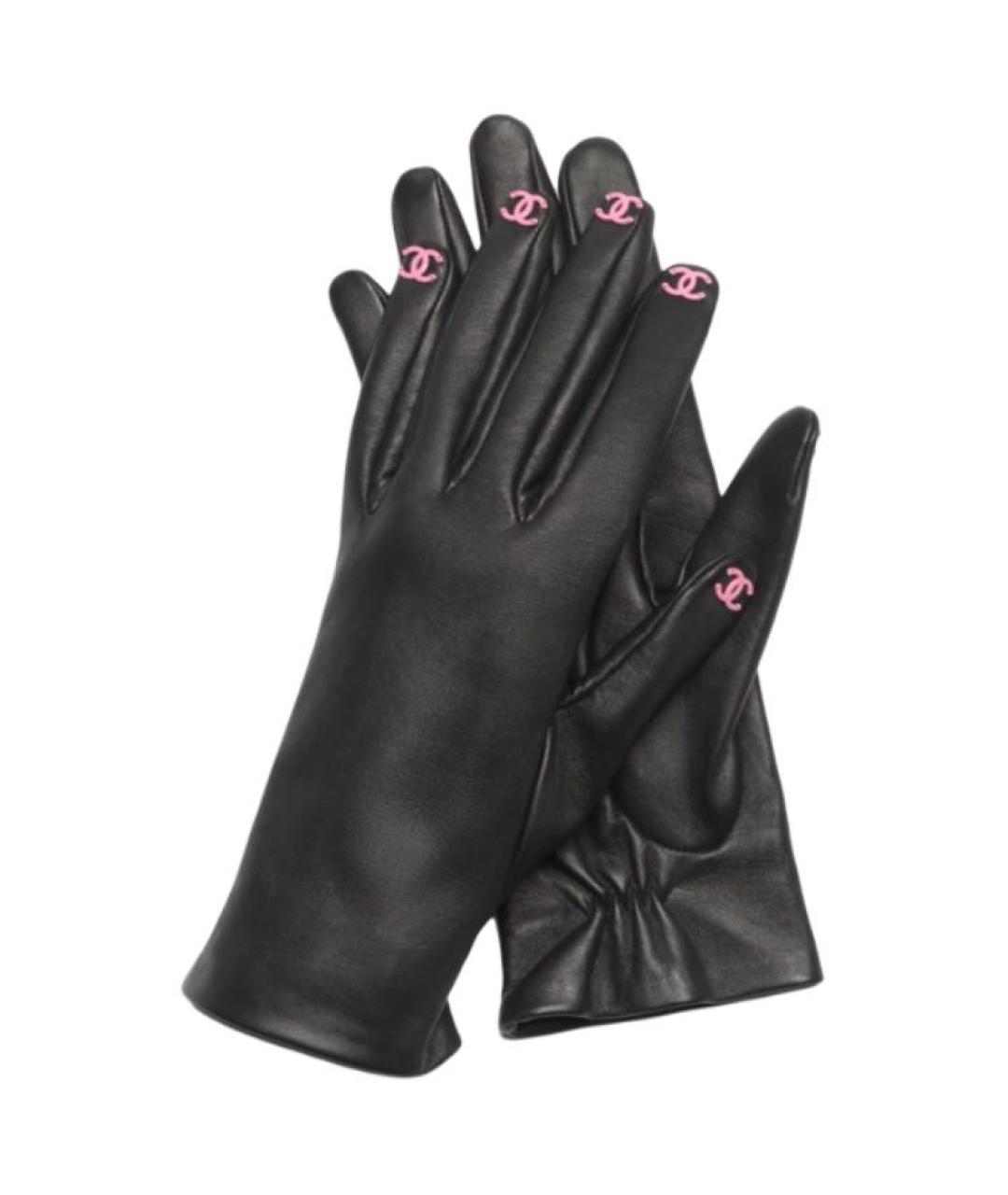 CHANEL Черные кожаные перчатки, фото 1