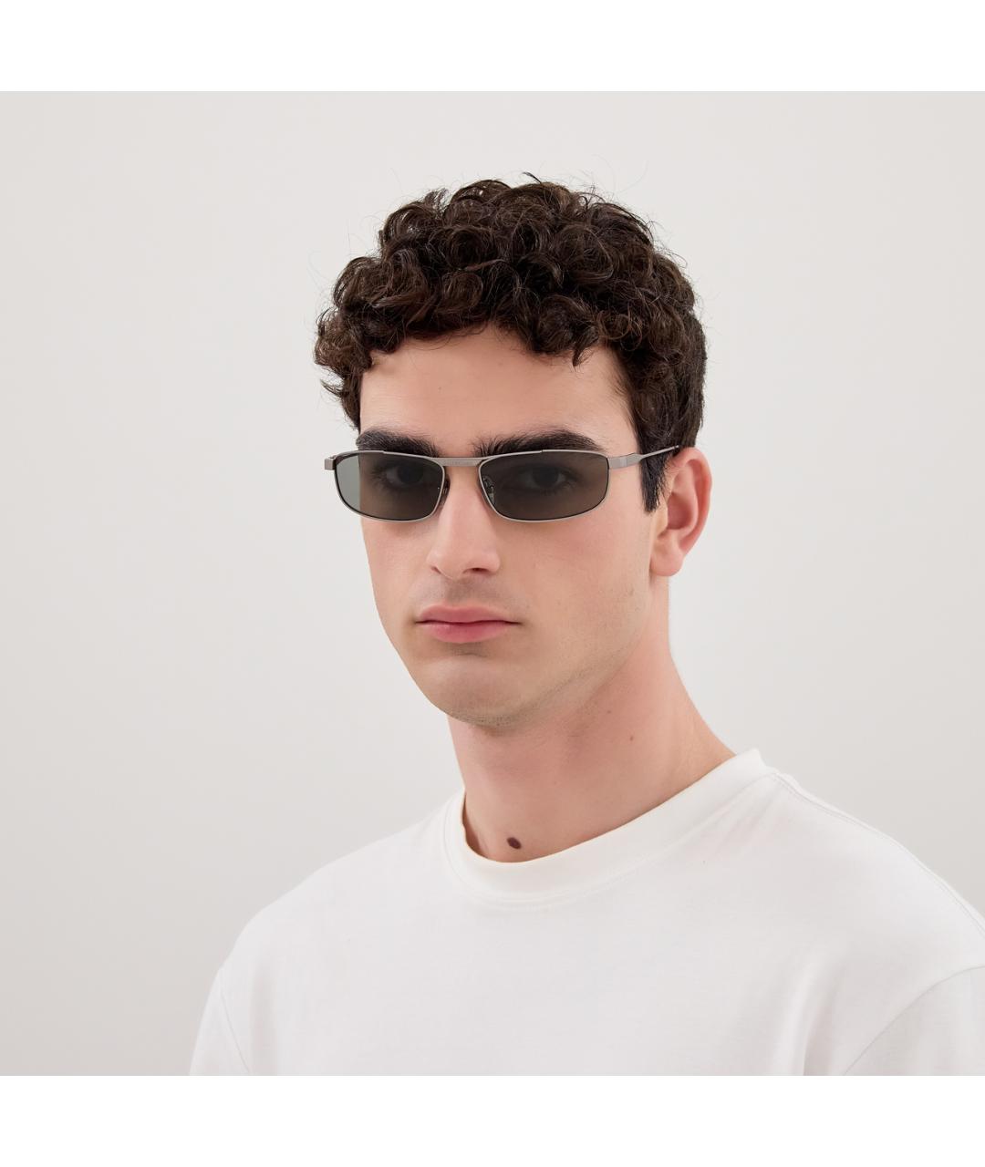 BALENCIAGA Серые металлические солнцезащитные очки, фото 3