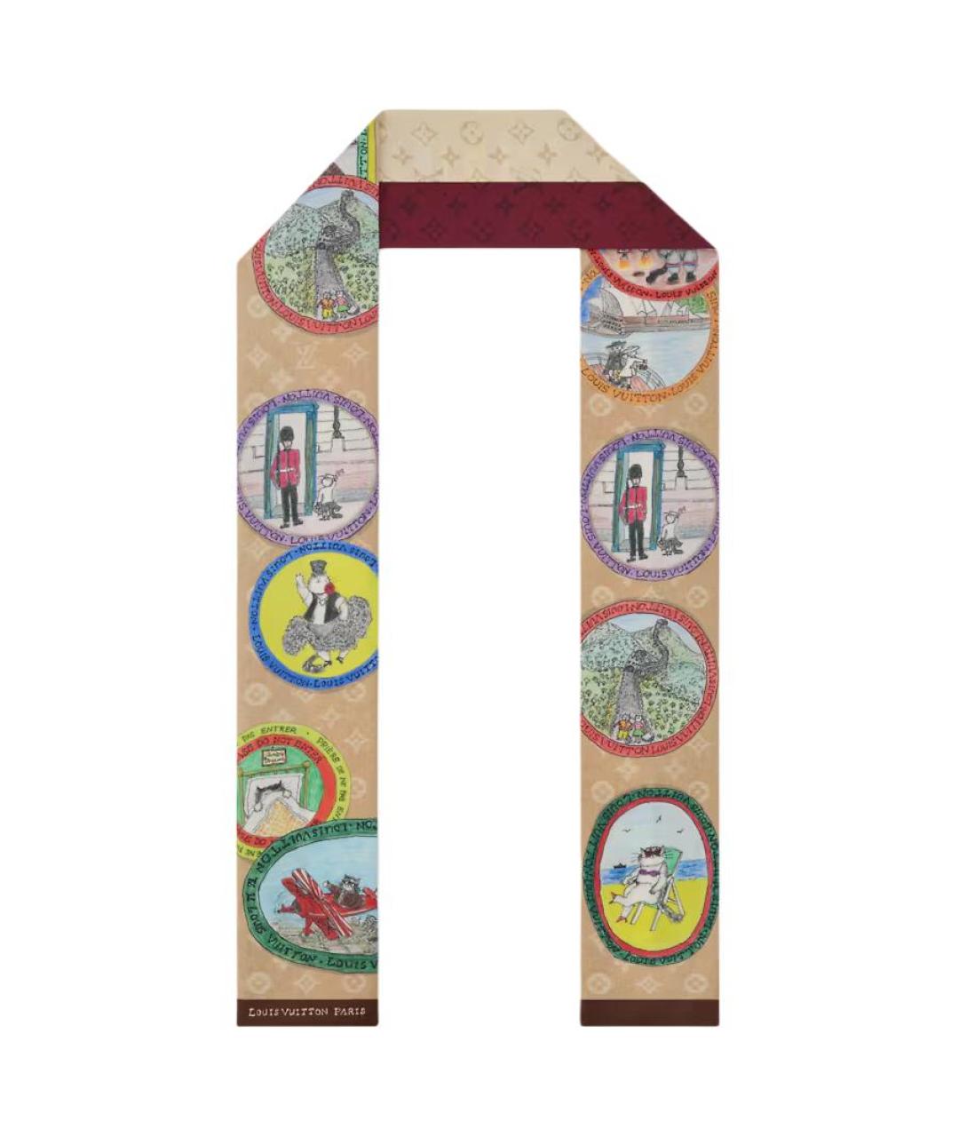 LOUIS VUITTON Коричневый шарф, фото 1