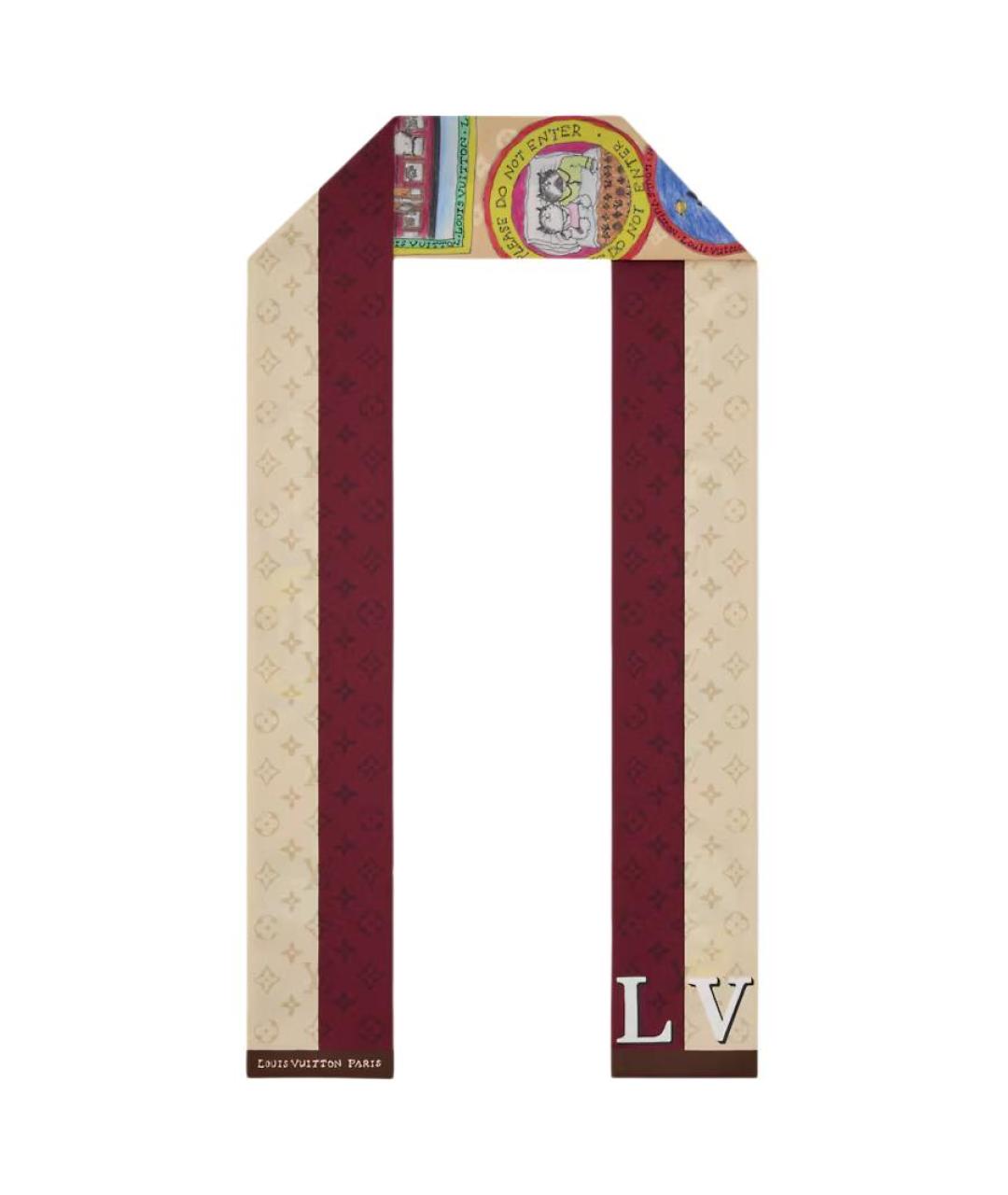 LOUIS VUITTON Коричневый шарф, фото 2