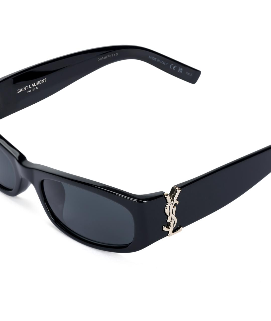 SAINT LAURENT Черные пластиковые солнцезащитные очки, фото 4