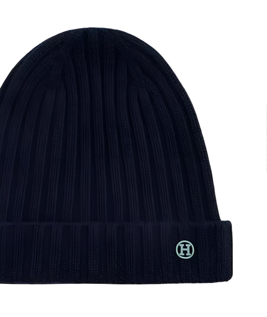 HERMES Синяя кашемировая шапка, фото 2