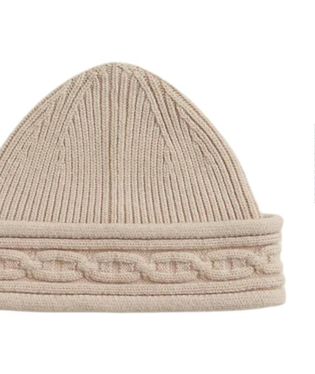 HERMES Бежевая кашемировая шапка, фото 2