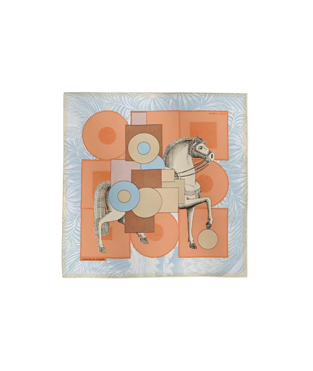 HERMES Мульти шелковый шарф, фото 1