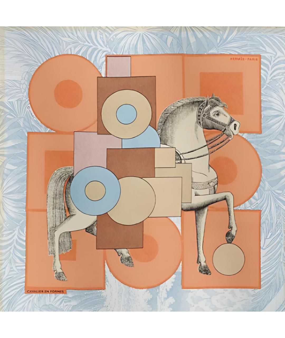 HERMES Мульти шелковый шарф, фото 2