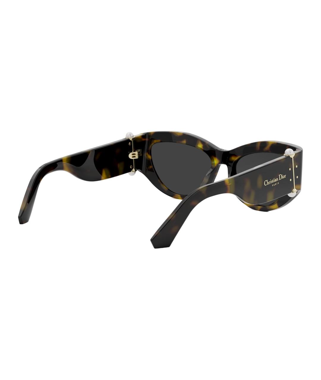 CHRISTIAN DIOR Коричневые пластиковые солнцезащитные очки, фото 4
