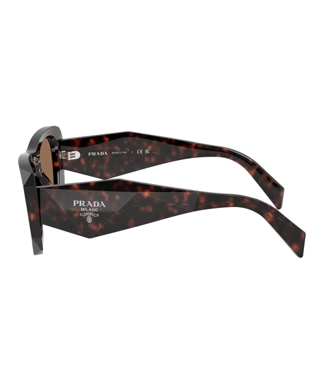 PRADA Коричневые пластиковые солнцезащитные очки, фото 3