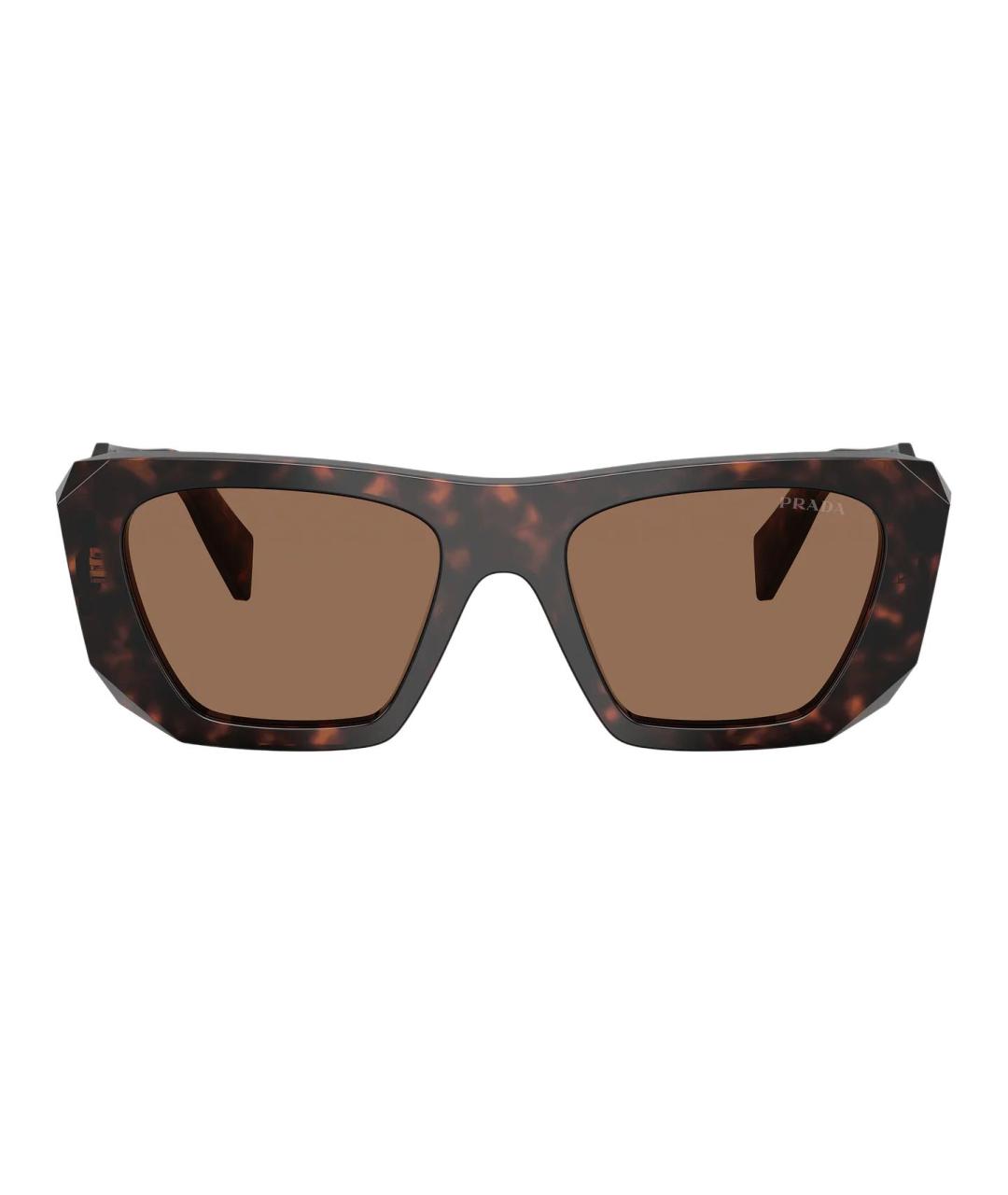 PRADA Коричневые пластиковые солнцезащитные очки, фото 2