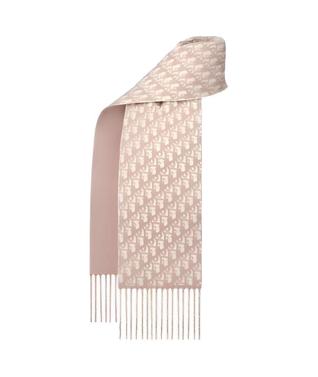 CHRISTIAN DIOR Розовый кашемировый шарф, фото 1