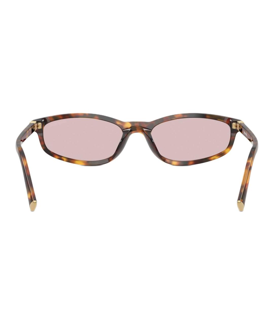 MIU MIU Коричневые пластиковые солнцезащитные очки, фото 3