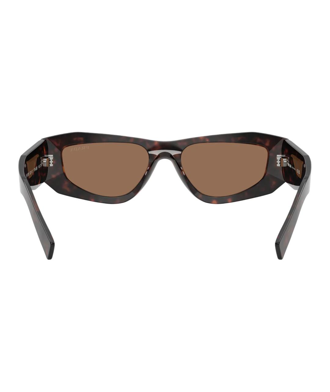 PRADA Коричневые пластиковые солнцезащитные очки, фото 5