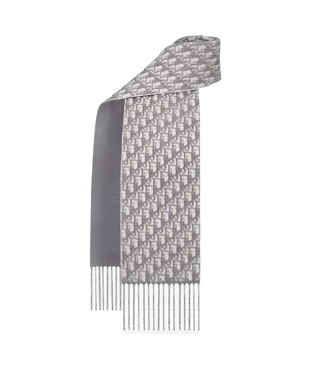 CHRISTIAN DIOR Серый кашемировый шарф, фото 1