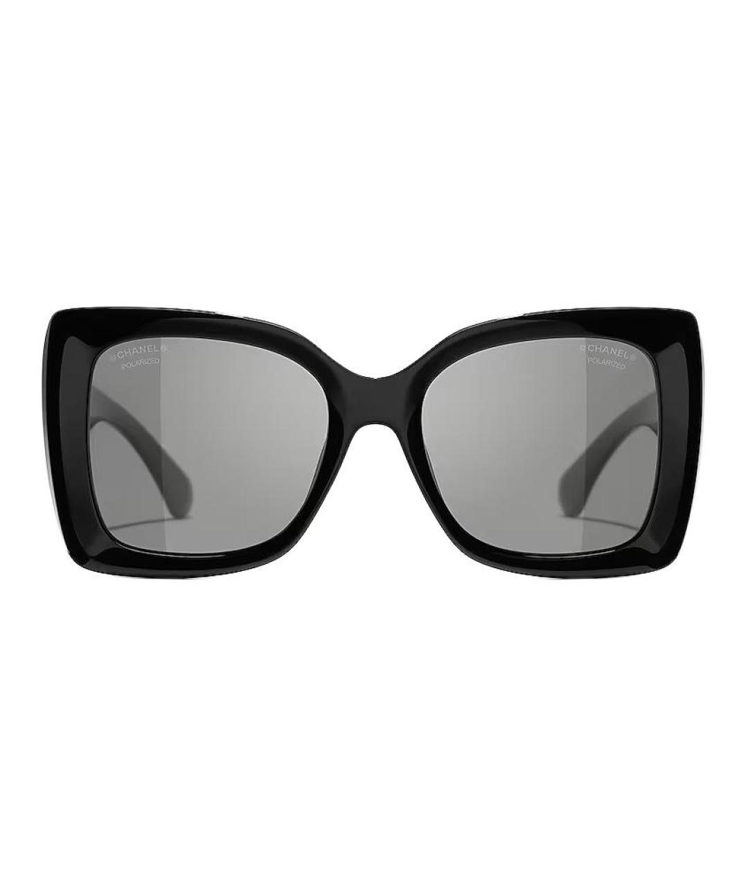 CHANEL Черные пластиковые солнцезащитные очки, фото 1