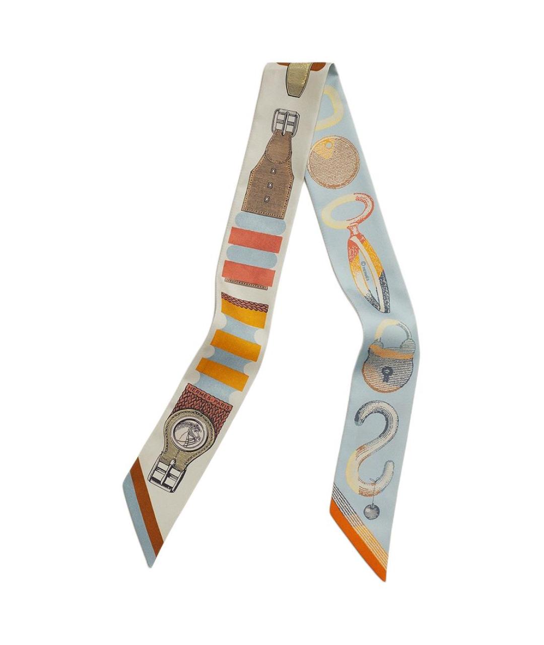 HERMES Мульти шелковый шарф, фото 1