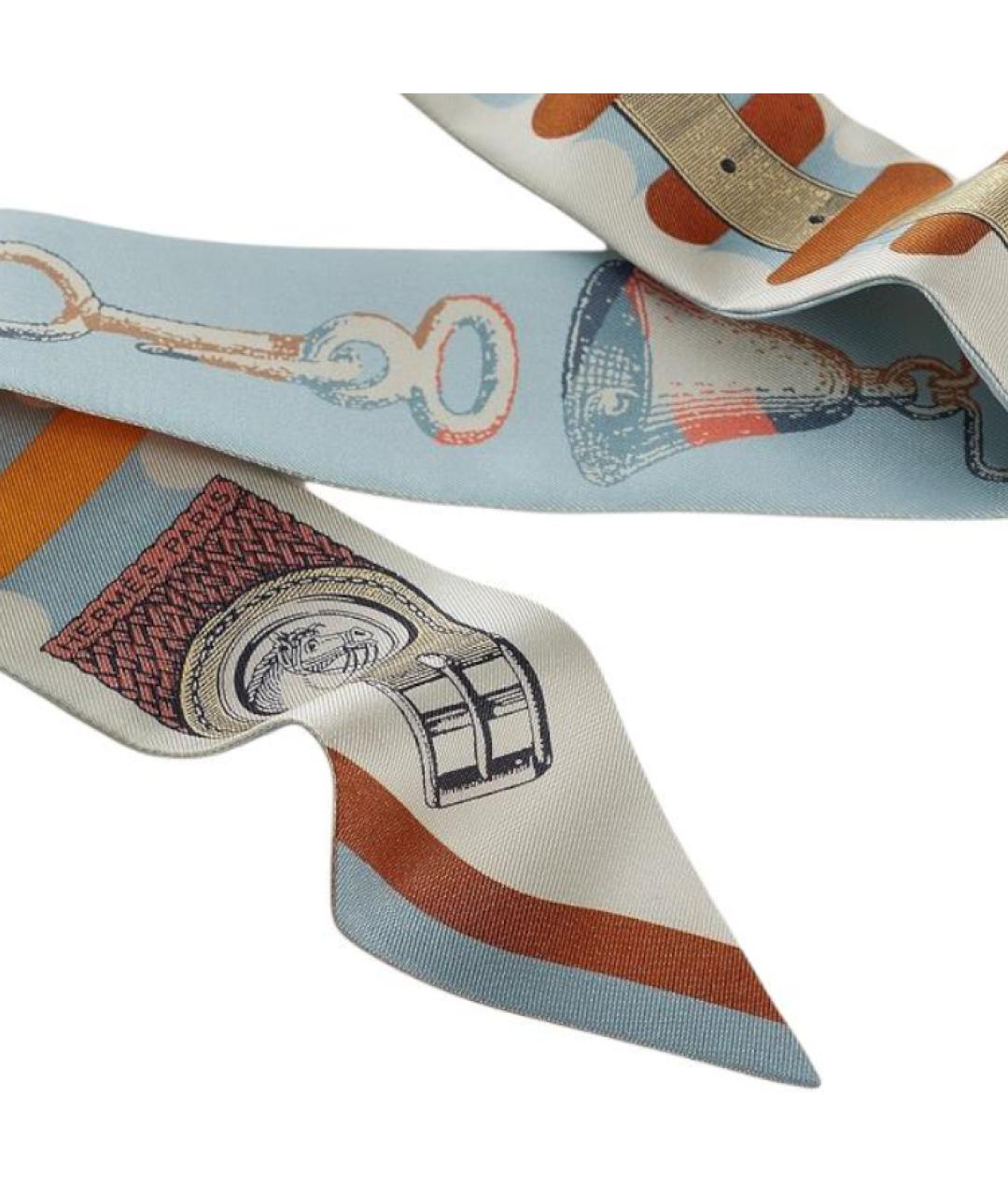 HERMES Мульти шелковый шарф, фото 2