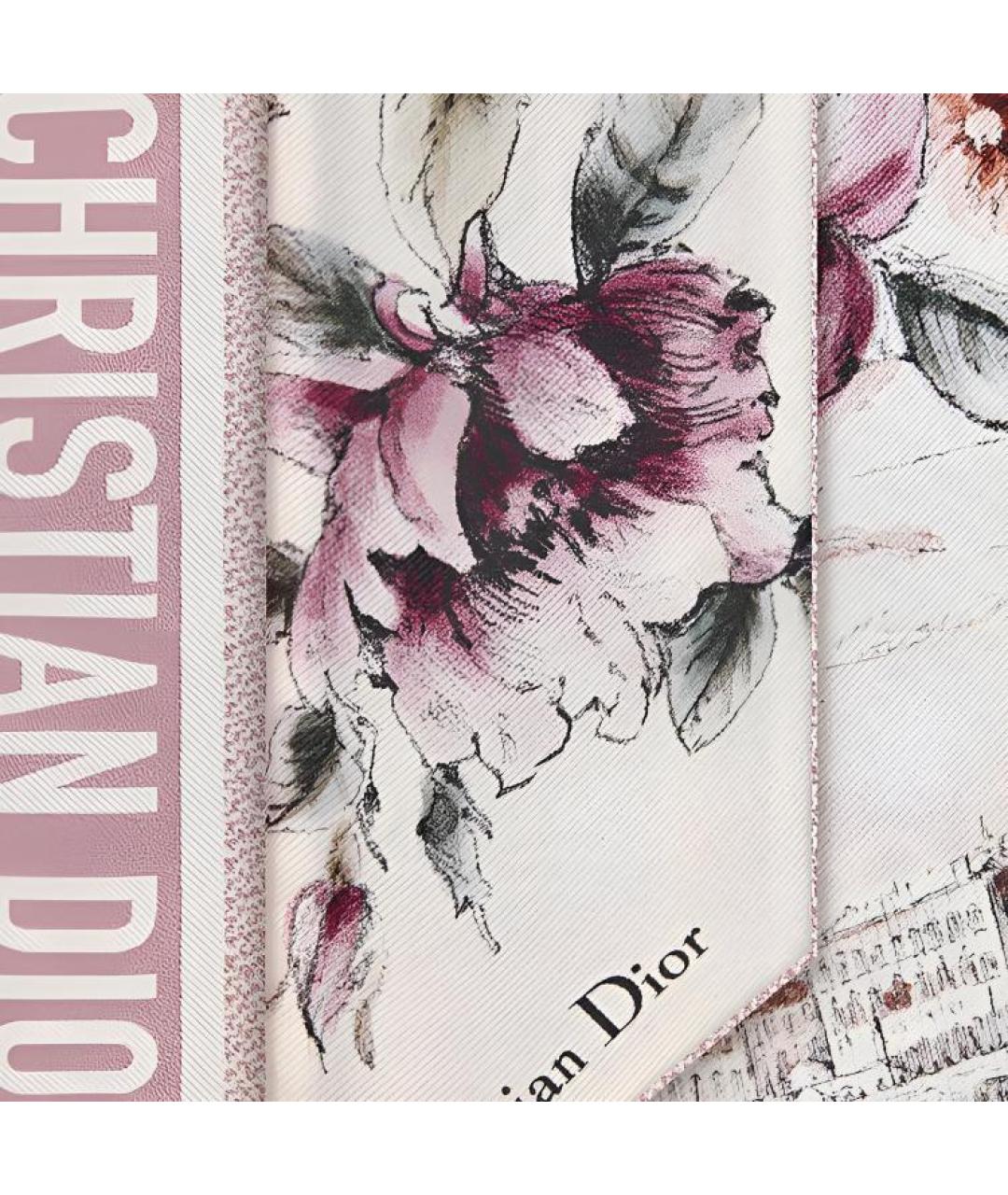 CHRISTIAN DIOR Розовый шелковый шарф, фото 2