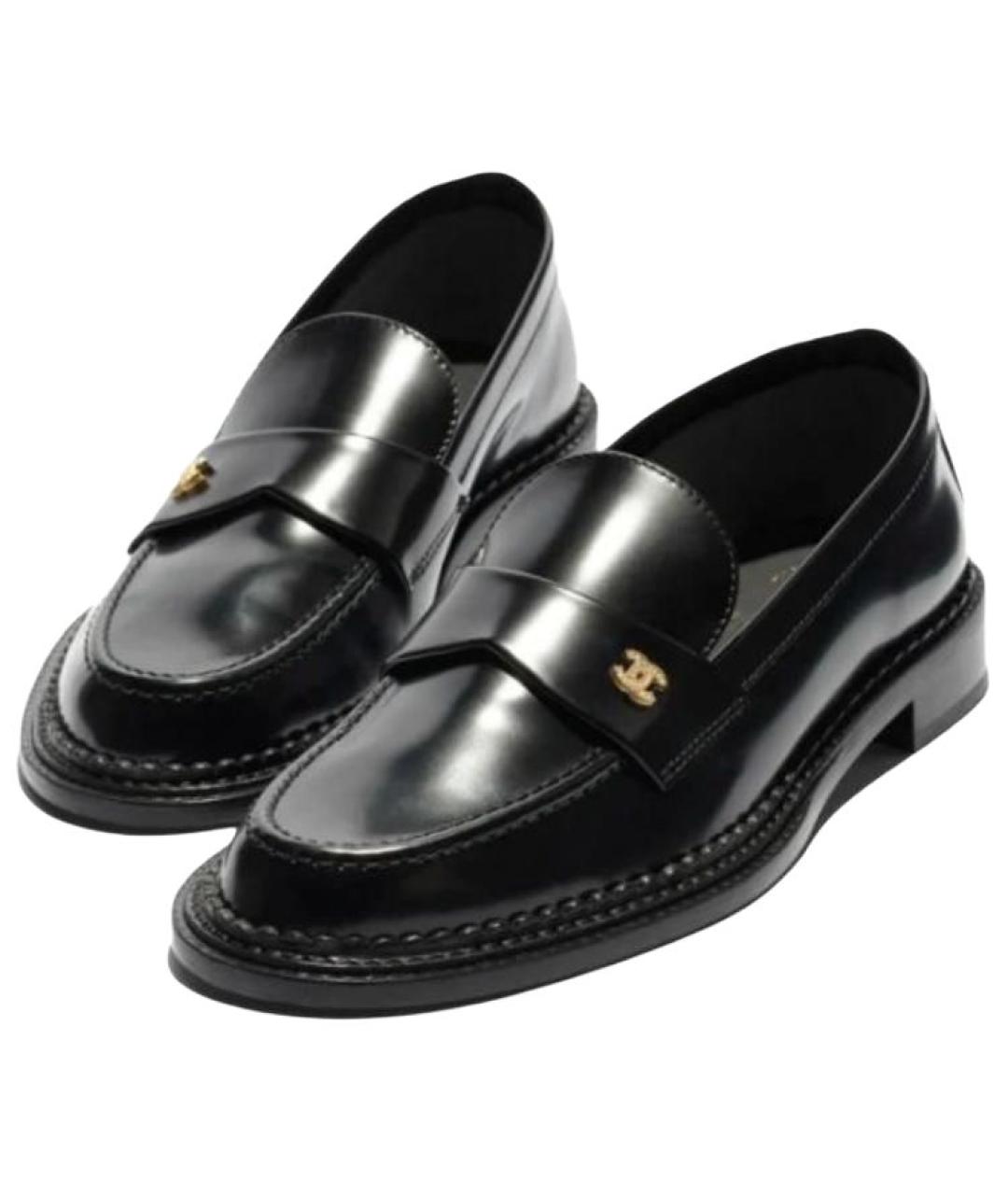 CHANEL Черные кожаные лоферы, фото 3