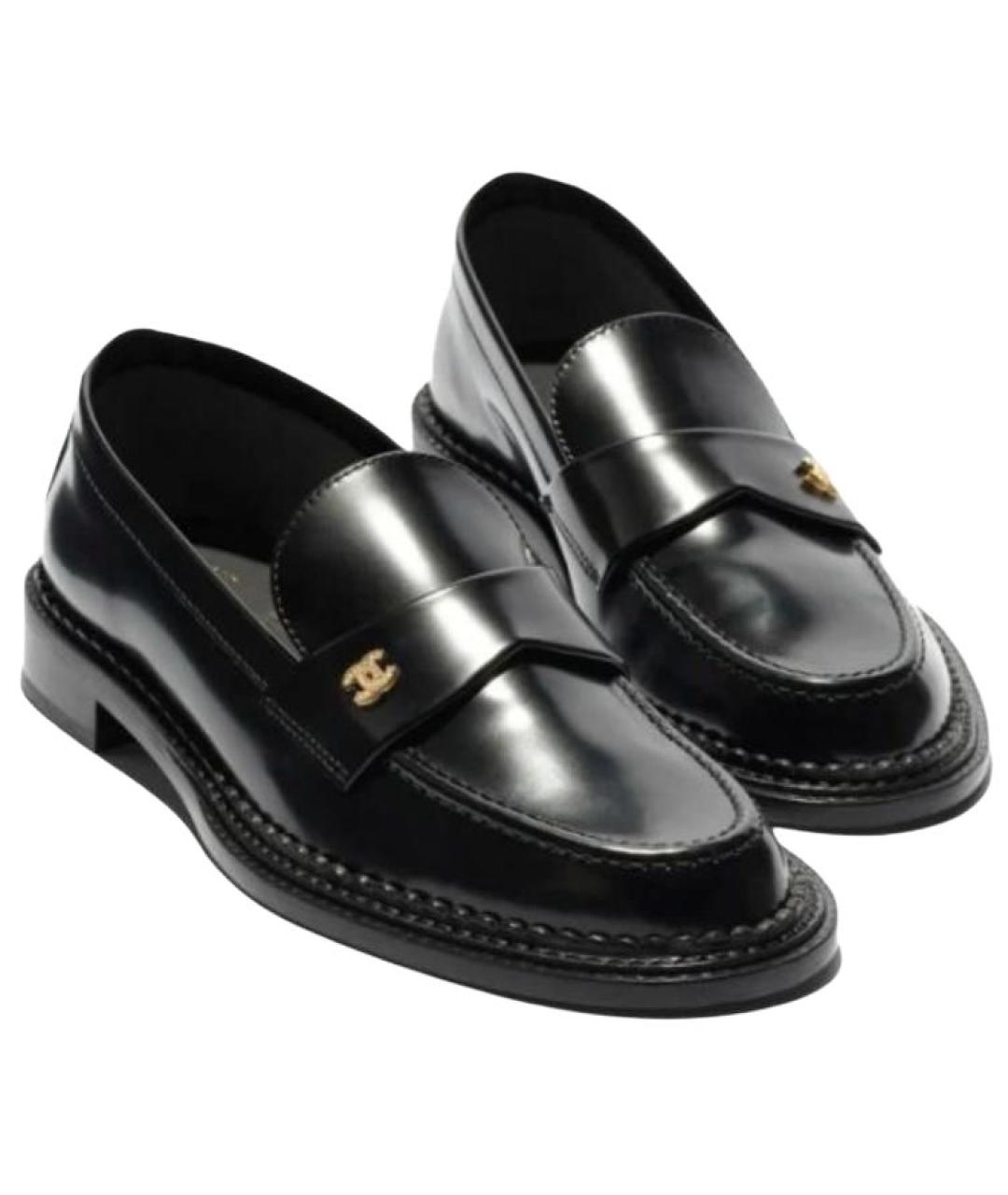 CHANEL Черные кожаные лоферы, фото 4