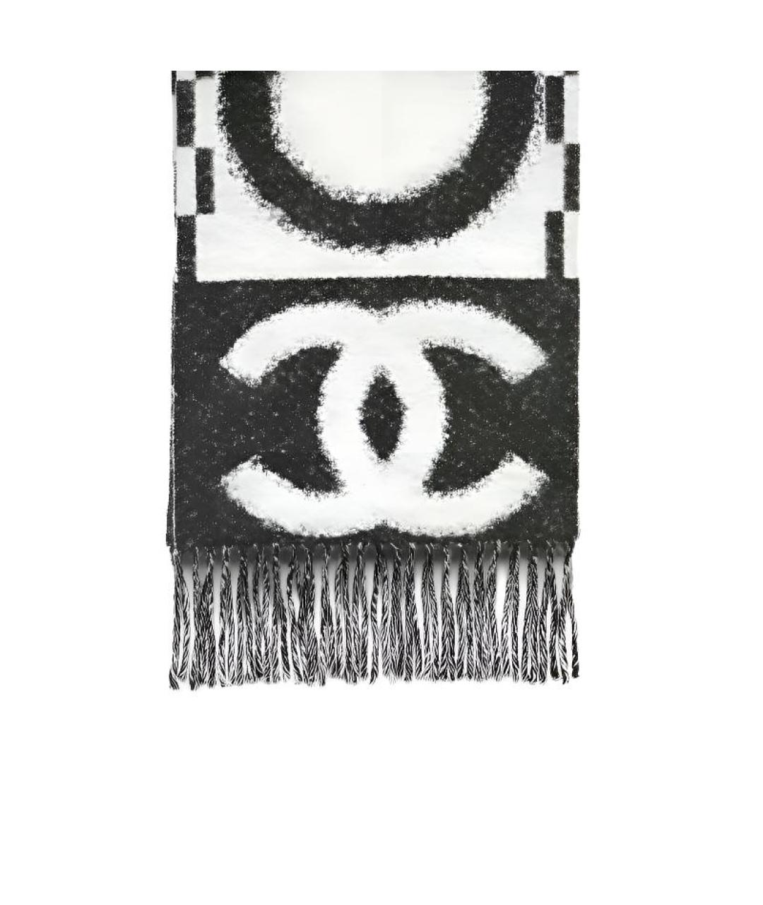 CHANEL Белый кашемировый шарф, фото 2