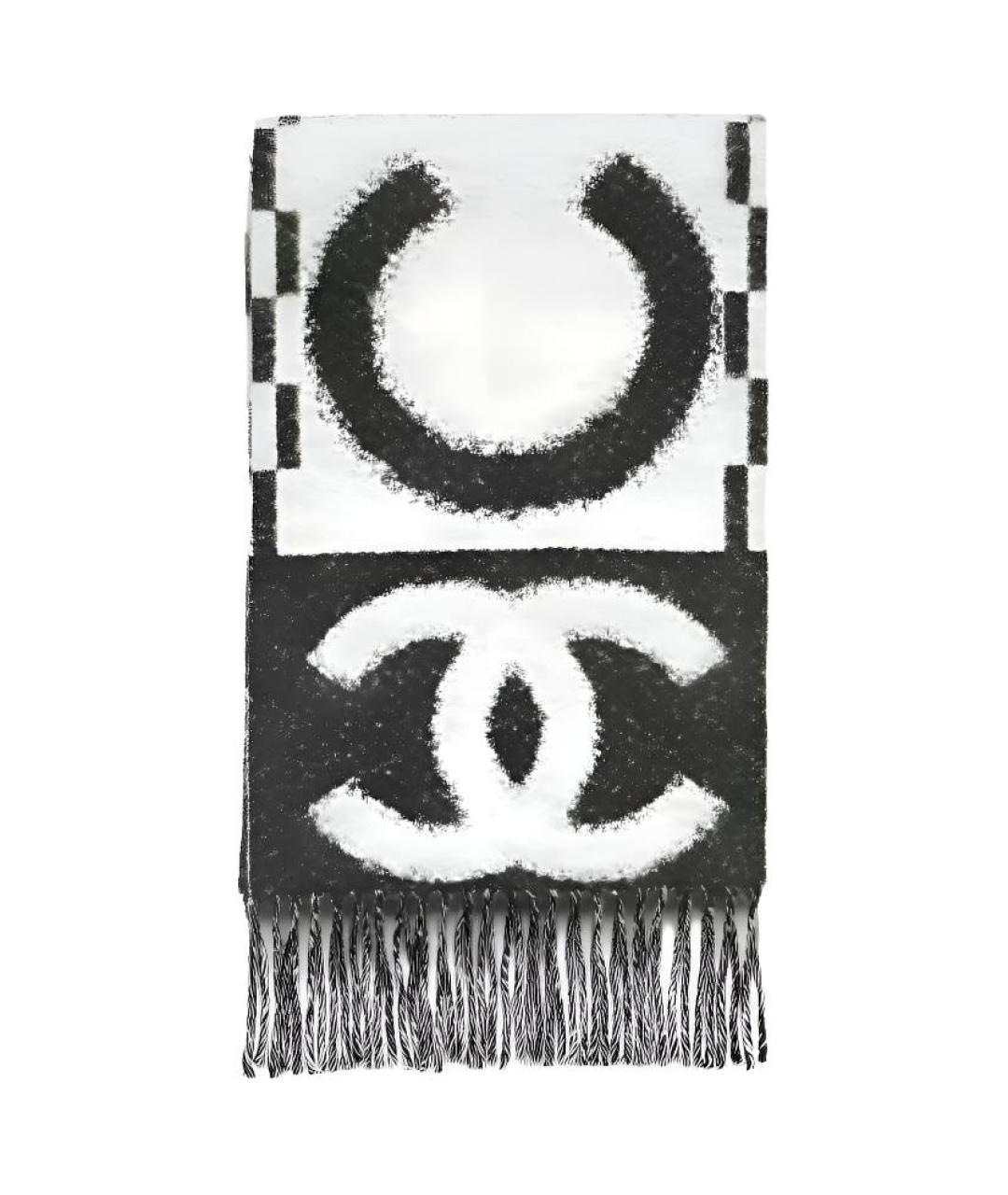 CHANEL Белый кашемировый шарф, фото 1