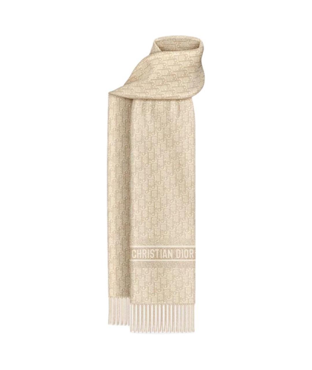 CHRISTIAN DIOR Бежевый шарф, фото 1