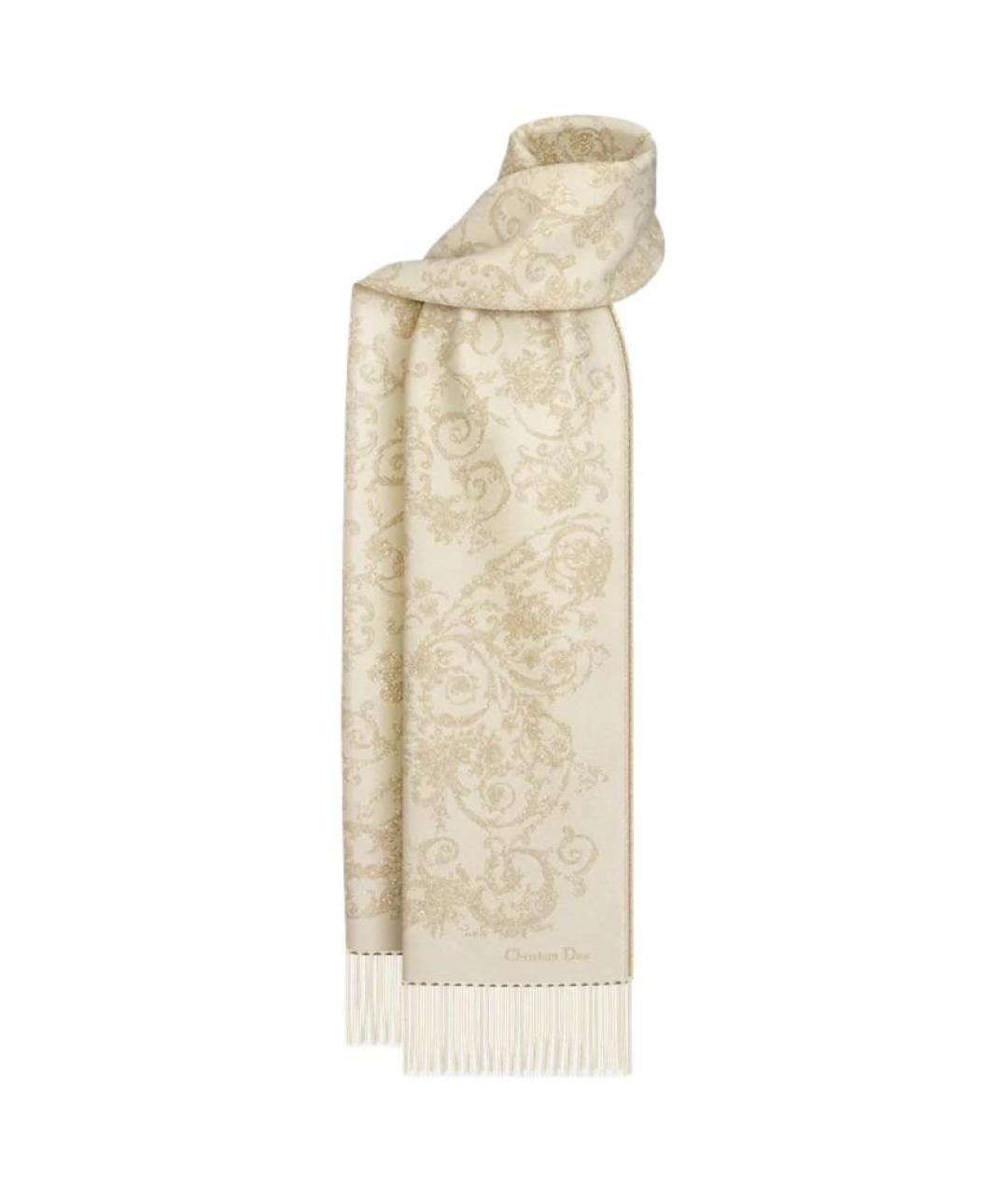 CHRISTIAN DIOR Бежевый шарф, фото 2