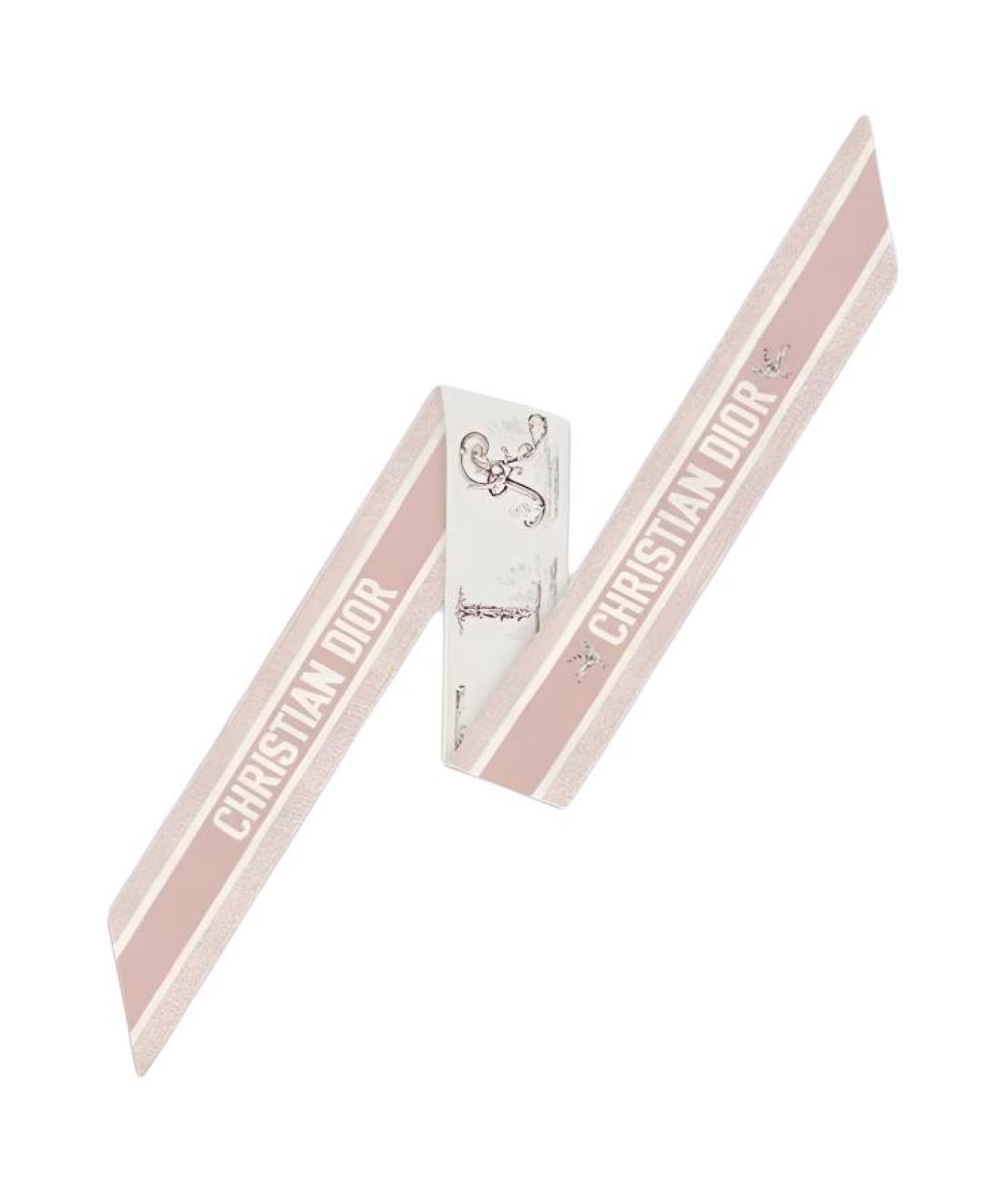 CHRISTIAN DIOR Белый шелковый шарф, фото 2