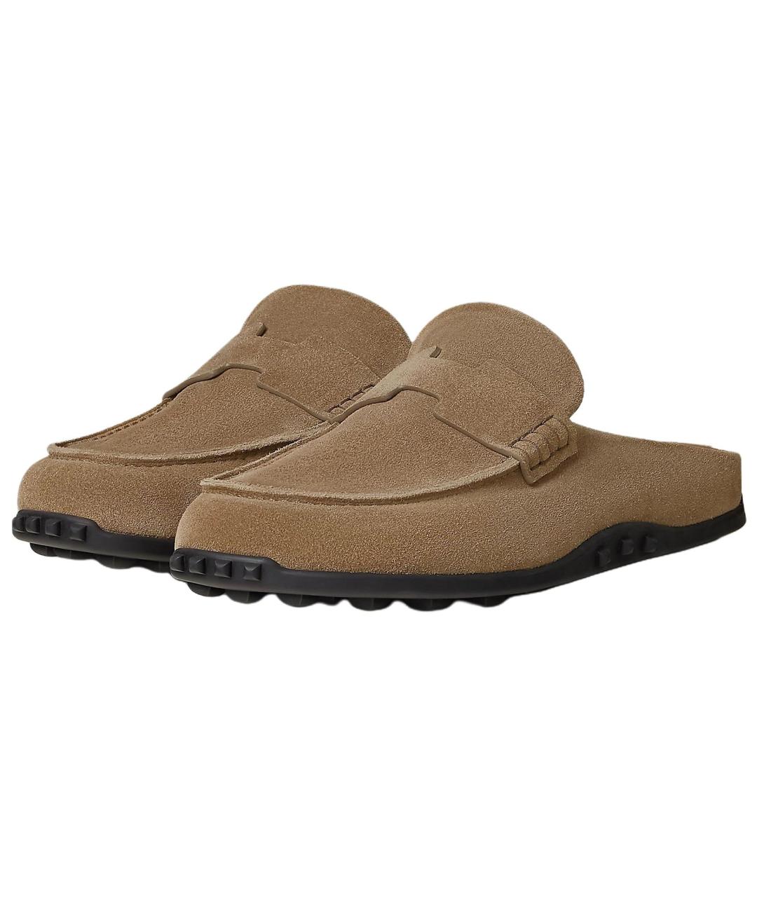 HERMES Коричневые замшевые лоферы, фото 4