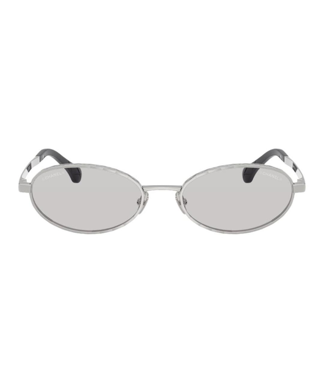 CHANEL Серебряные металлические солнцезащитные очки, фото 2