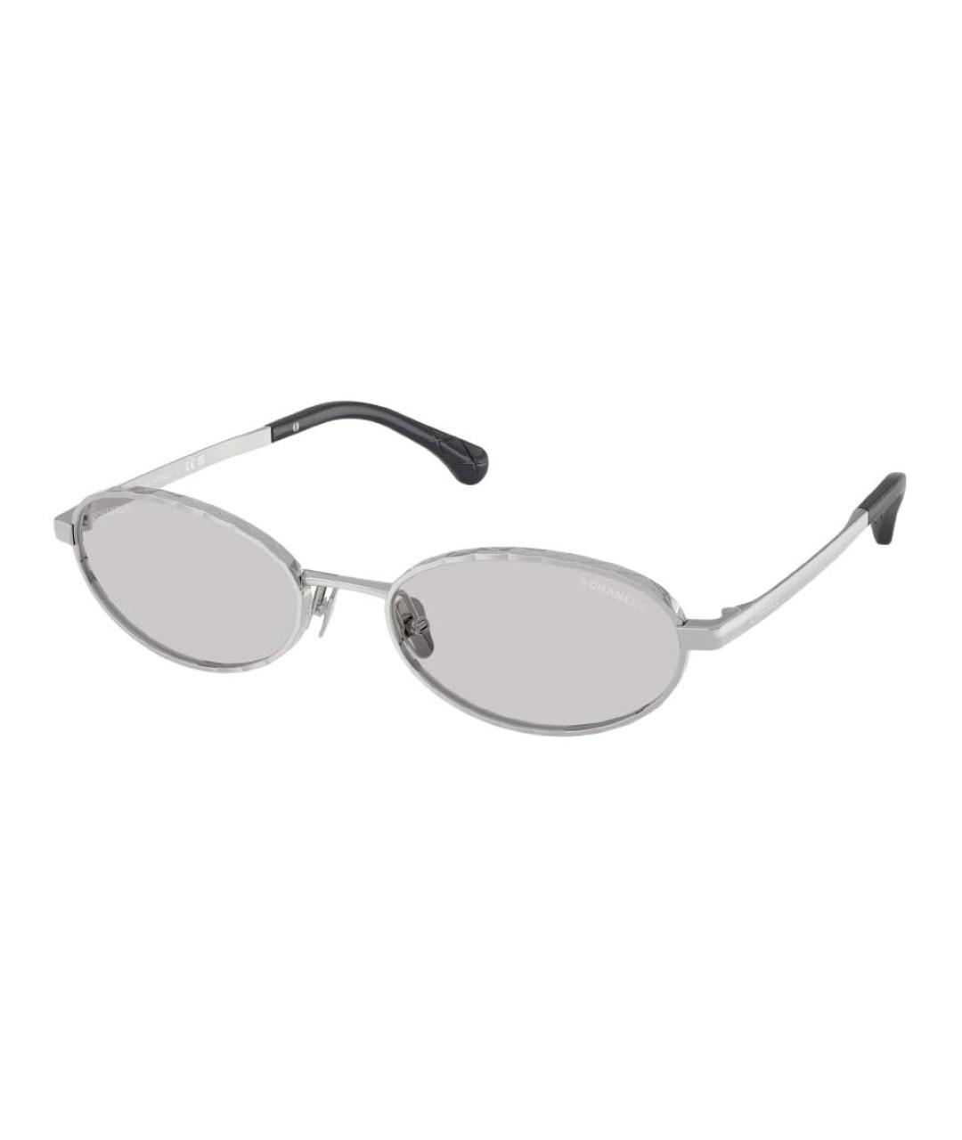 CHANEL Серебряные металлические солнцезащитные очки, фото 1