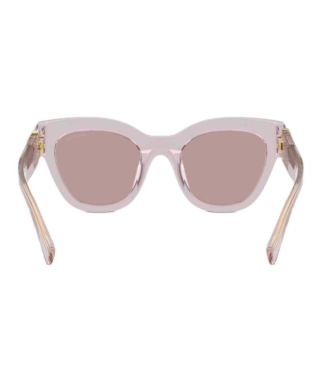 MIU MIU Розовые пластиковые солнцезащитные очки, фото 4