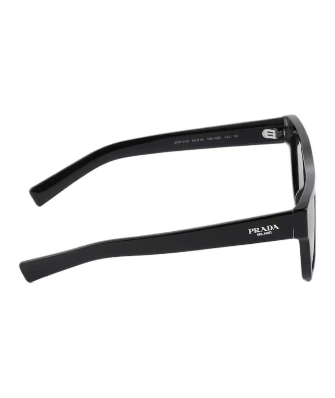 PRADA Черные пластиковые солнцезащитные очки, фото 3
