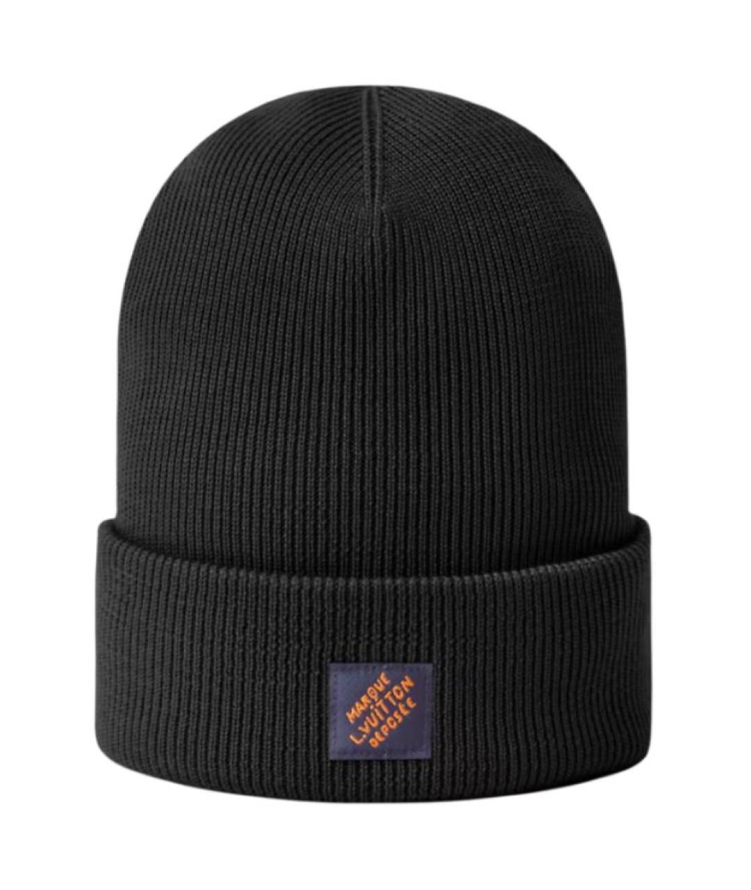 LOUIS VUITTON Черная шерстяная шапка, фото 3