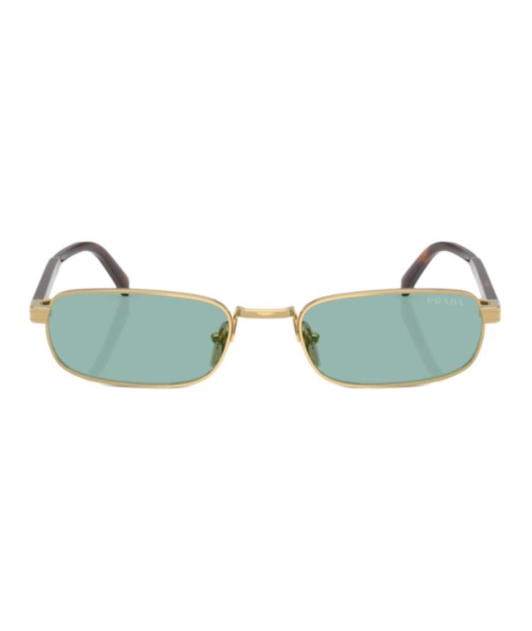 PRADA Золотые металлические солнцезащитные очки, фото 1