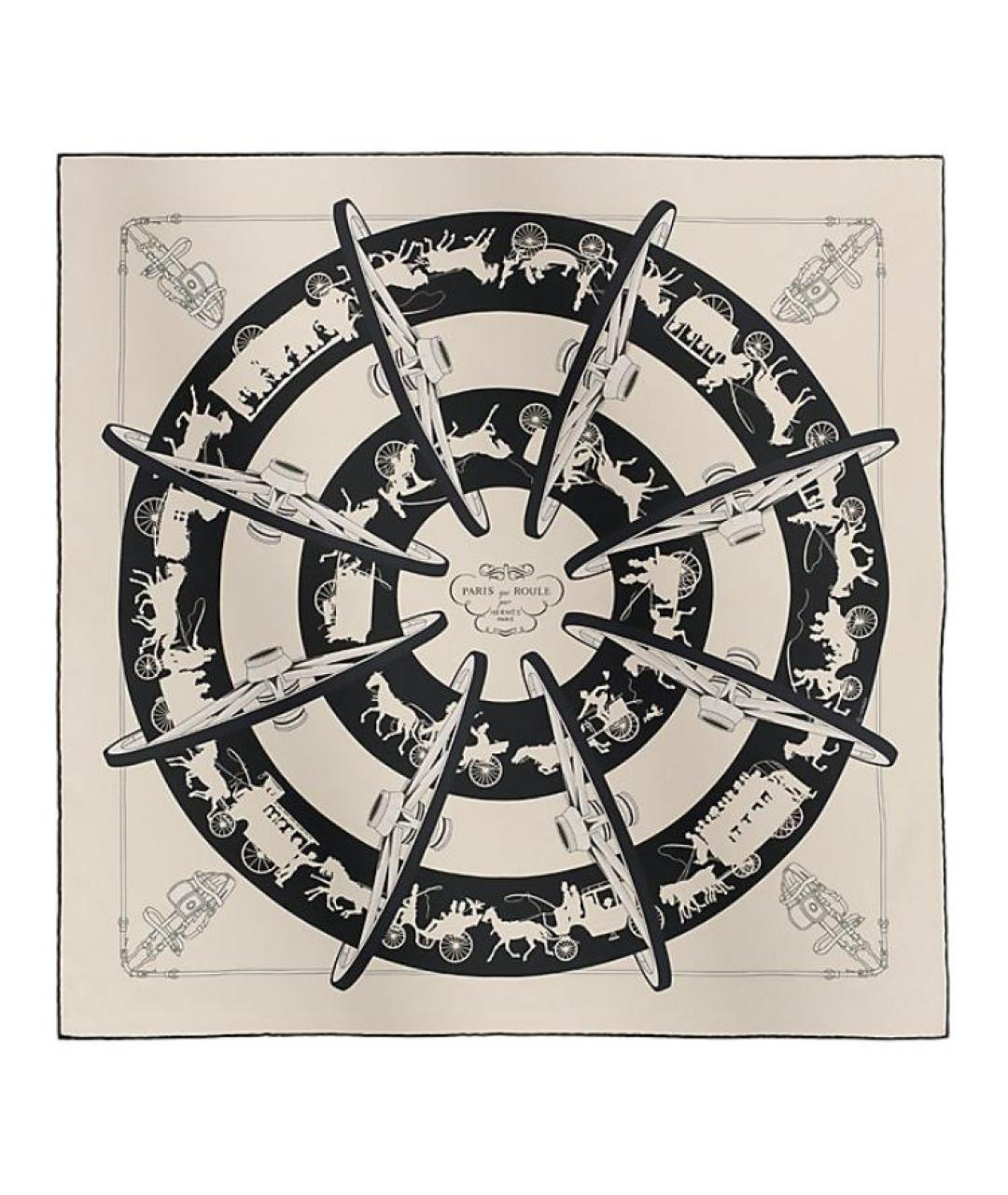 HERMES Серый шелковый шарф, фото 1