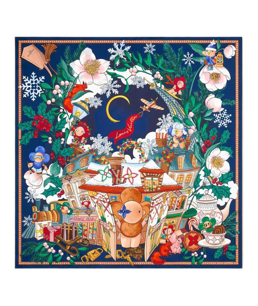 LOUIS VUITTON Мульти шелковый шарф, фото 1