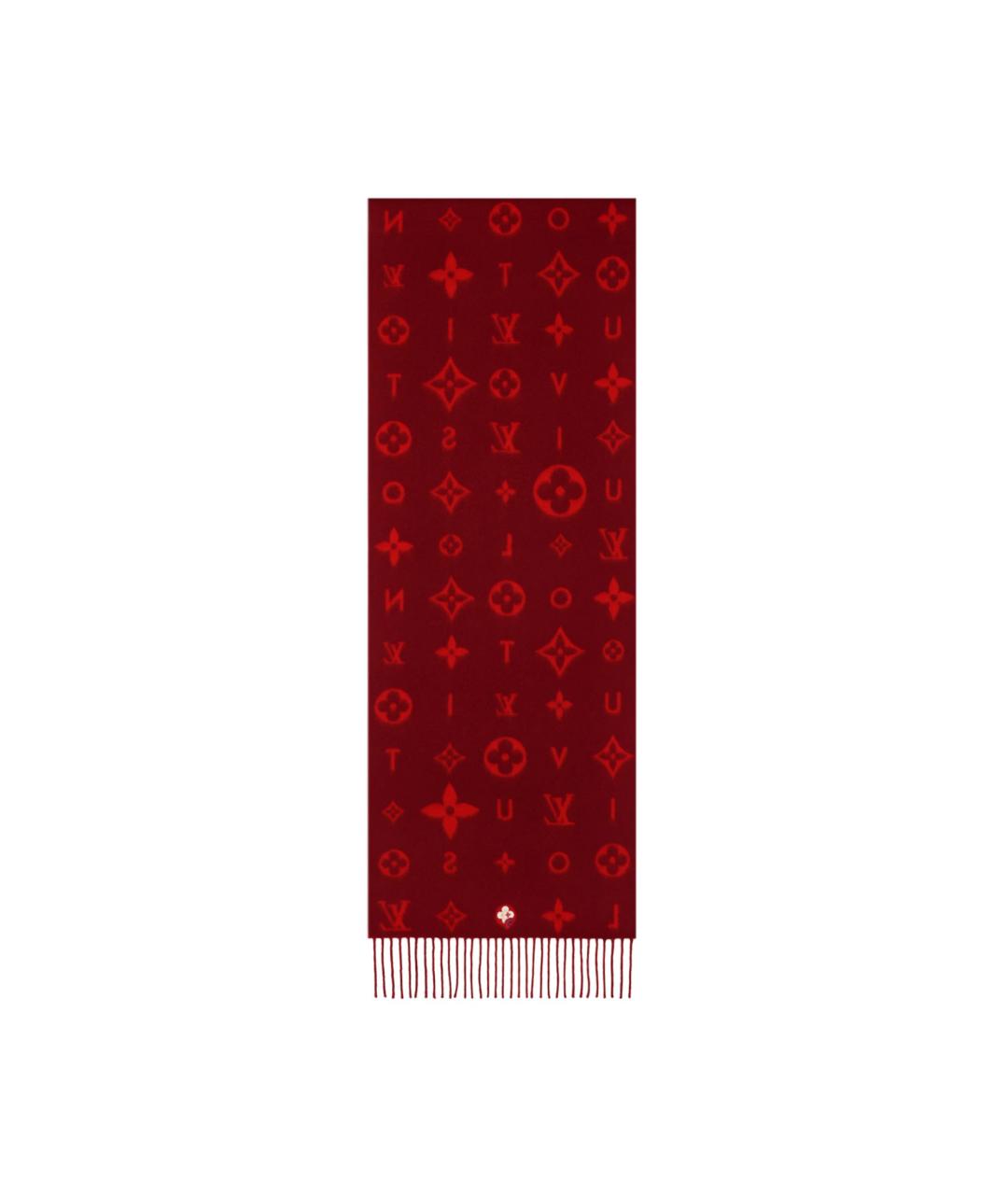 LOUIS VUITTON Красный кашемировый шарф, фото 2