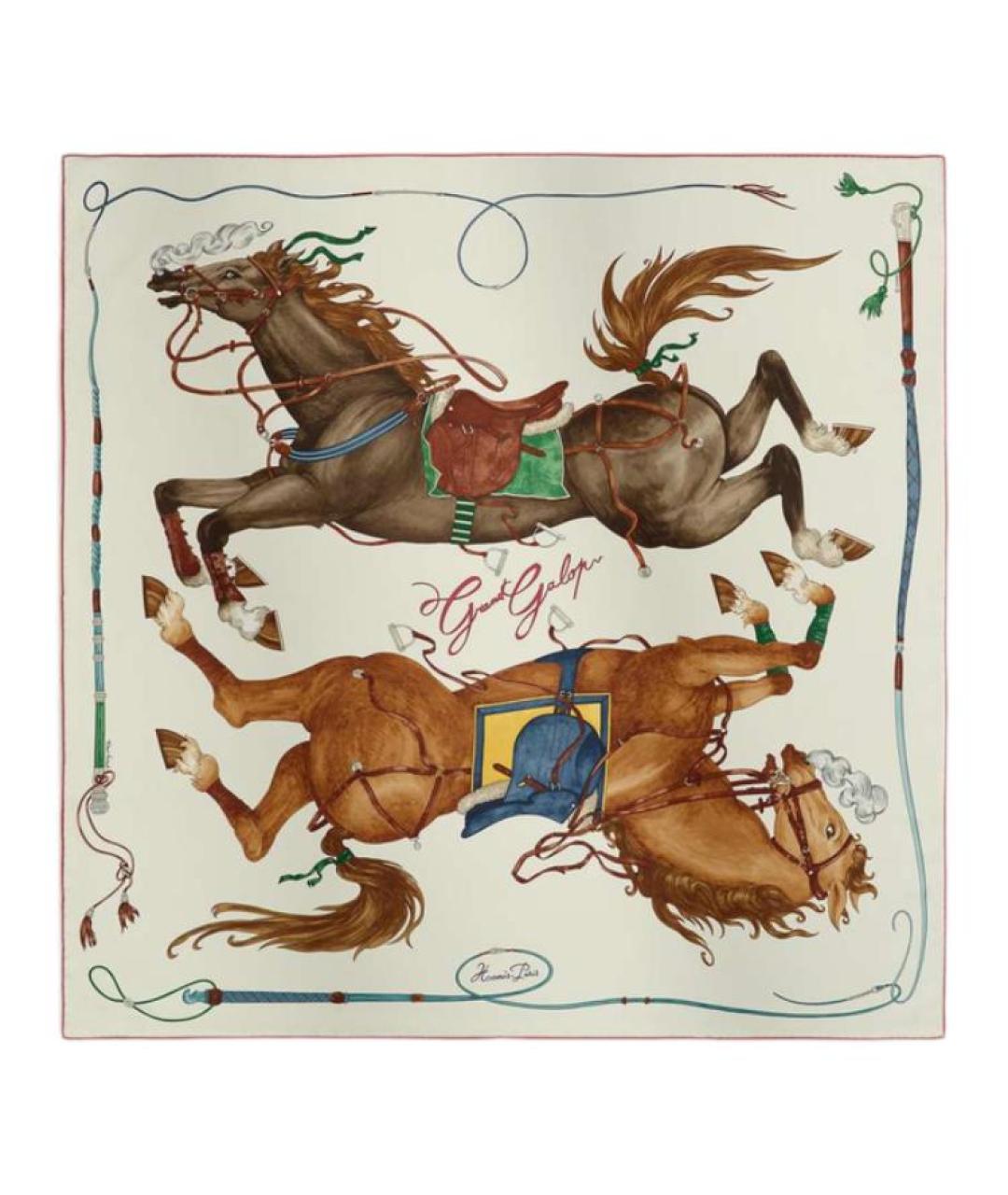 HERMES Мульти шелковый шарф, фото 1