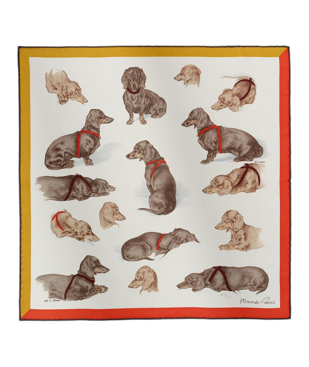 HERMES Мульти шелковый шарф, фото 1