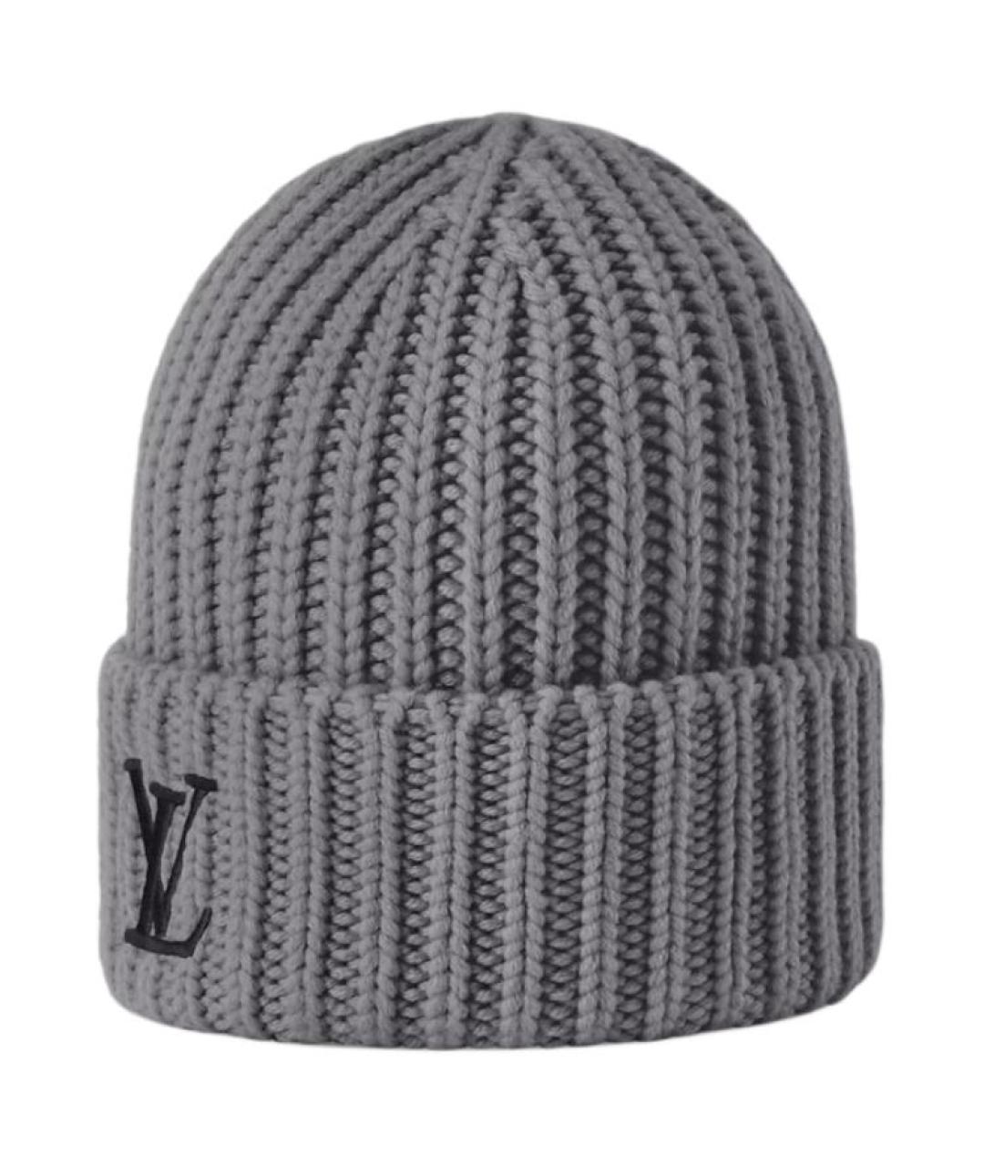 LOUIS VUITTON Серая шерстяная шапка, фото 1