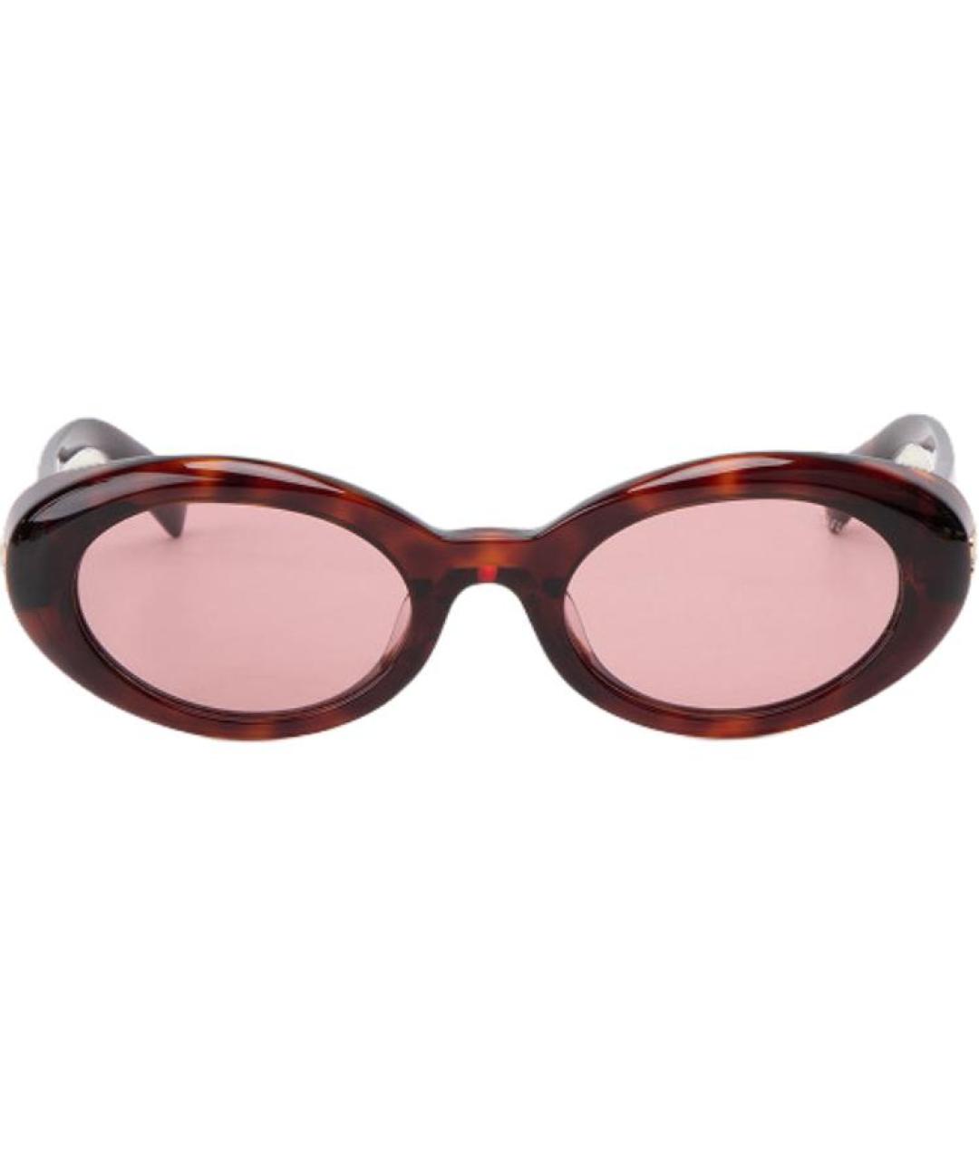 MIU MIU Коричневые пластиковые солнцезащитные очки, фото 1