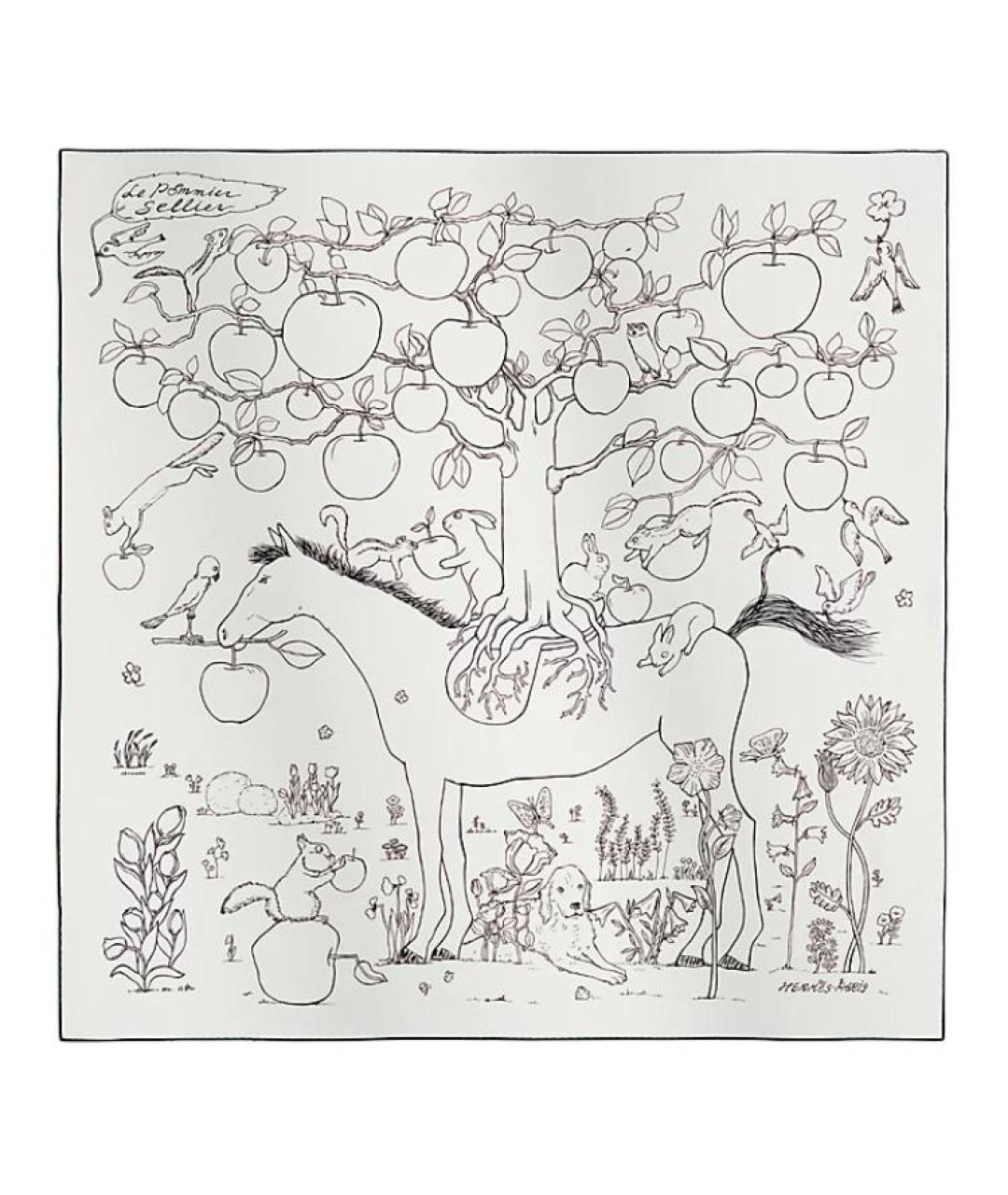 HERMES Мульти шелковый шарф, фото 1