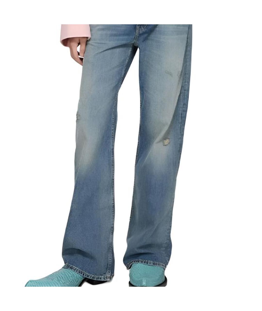 ACNE STUDIOS Синие хлопковые прямые джинсы, фото 4