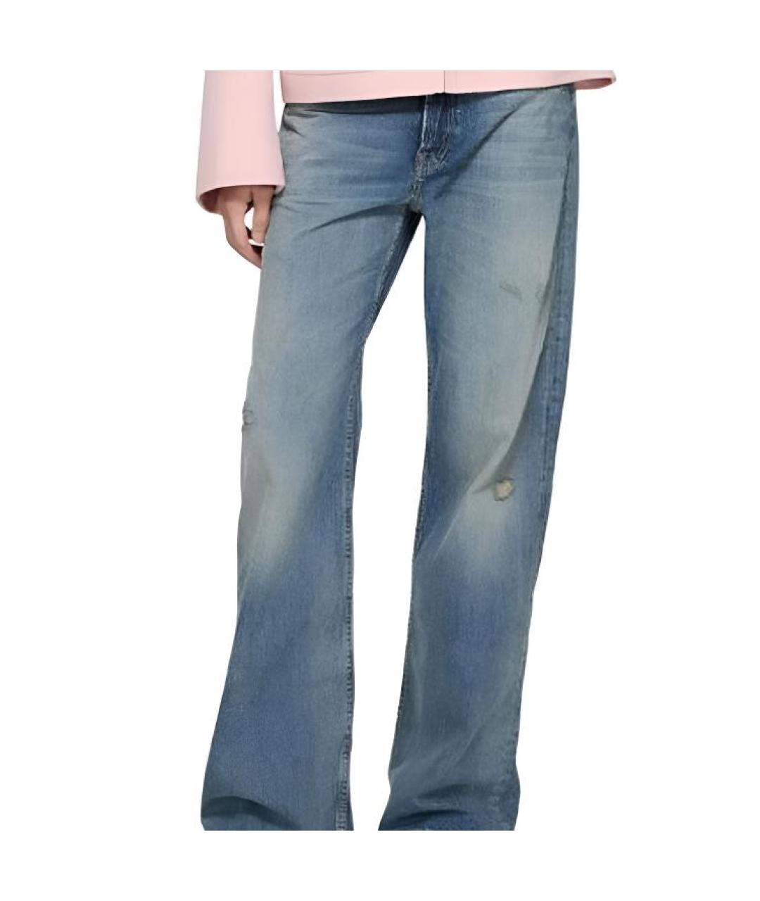 ACNE STUDIOS Синие хлопковые прямые джинсы, фото 3