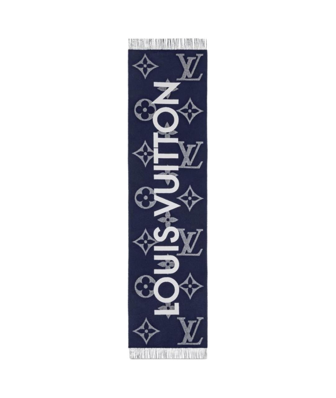 LOUIS VUITTON Темно-синий кашемировый шарф, фото 1