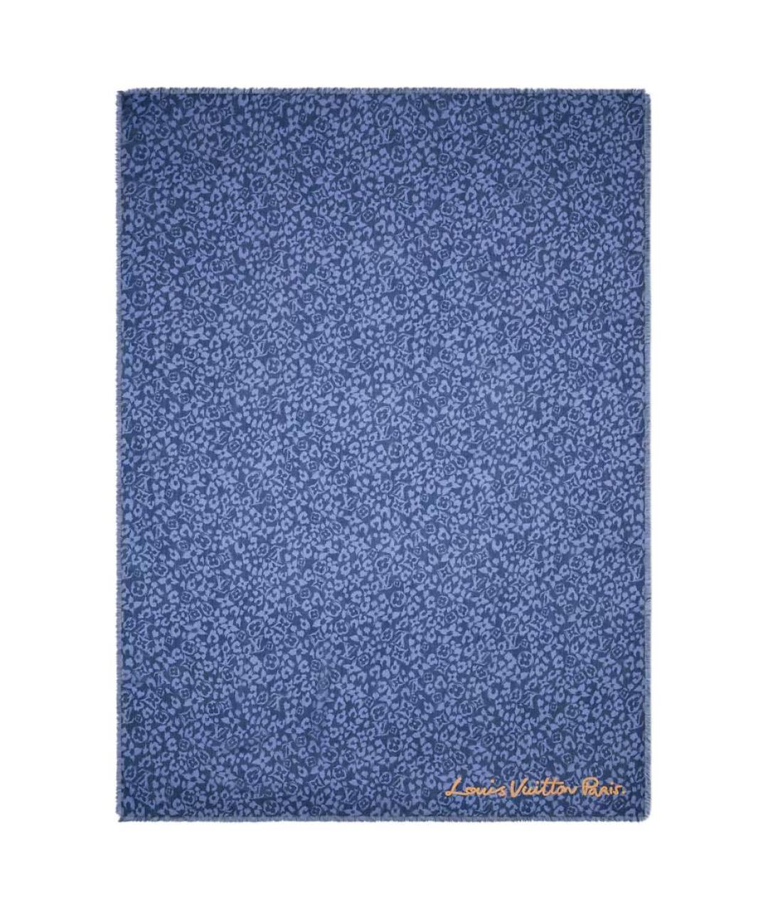 LOUIS VUITTON Синий шерстяной шарф, фото 1