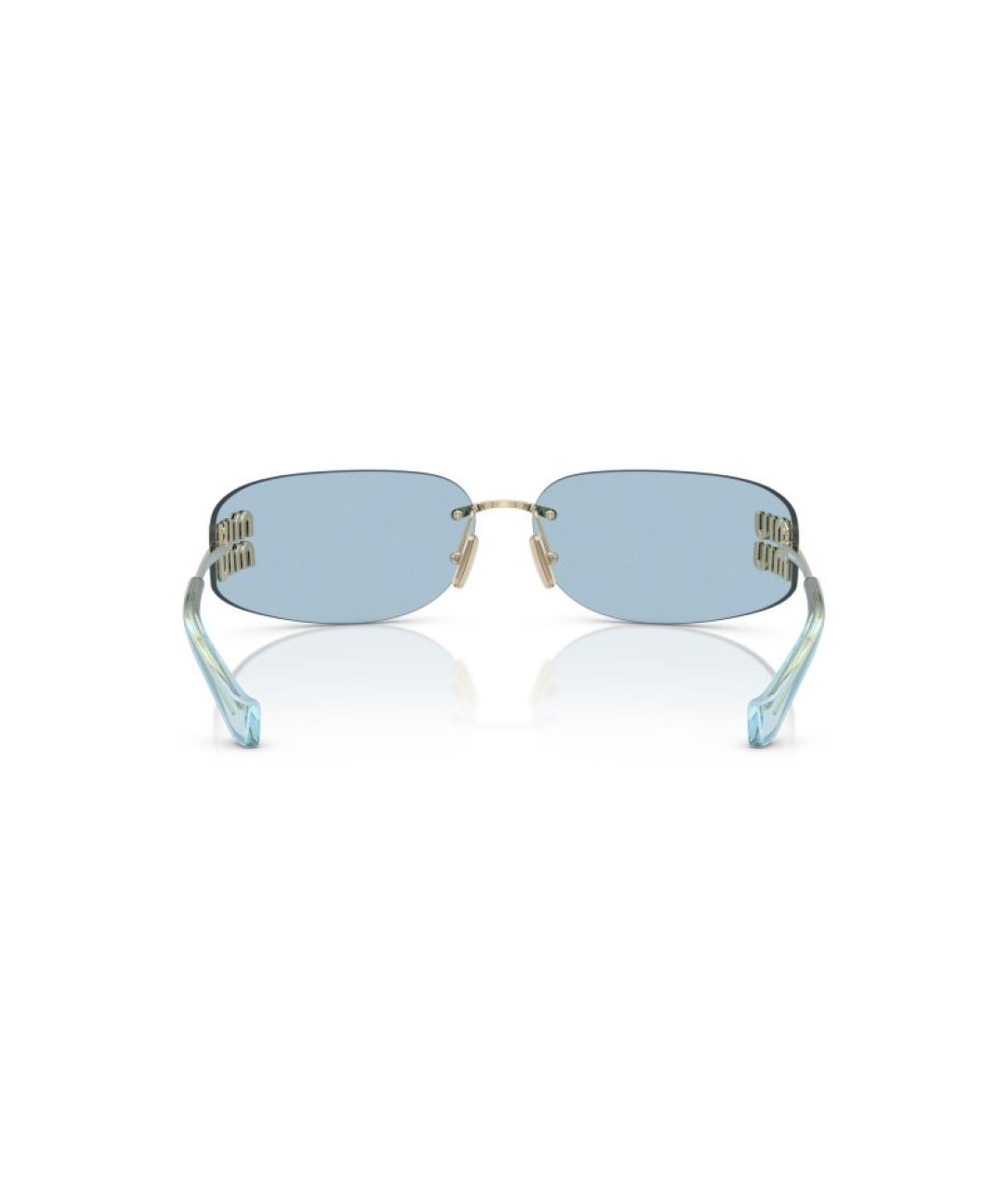 MIU MIU Золотые металлические солнцезащитные очки, фото 4