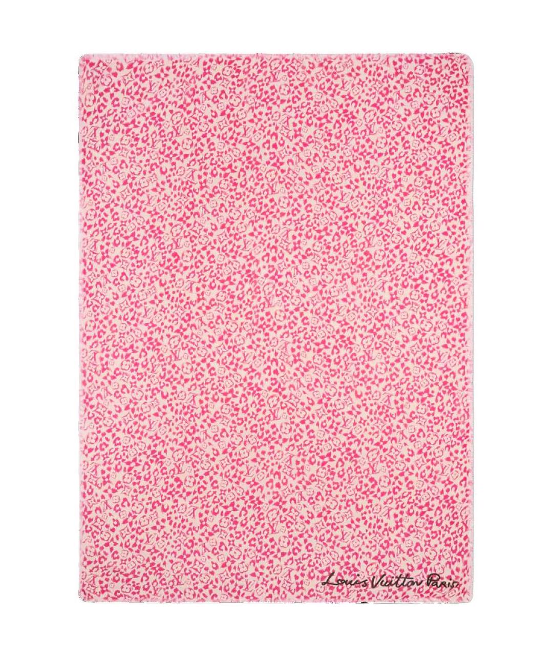 LOUIS VUITTON Розовый шерстяной шарф, фото 1