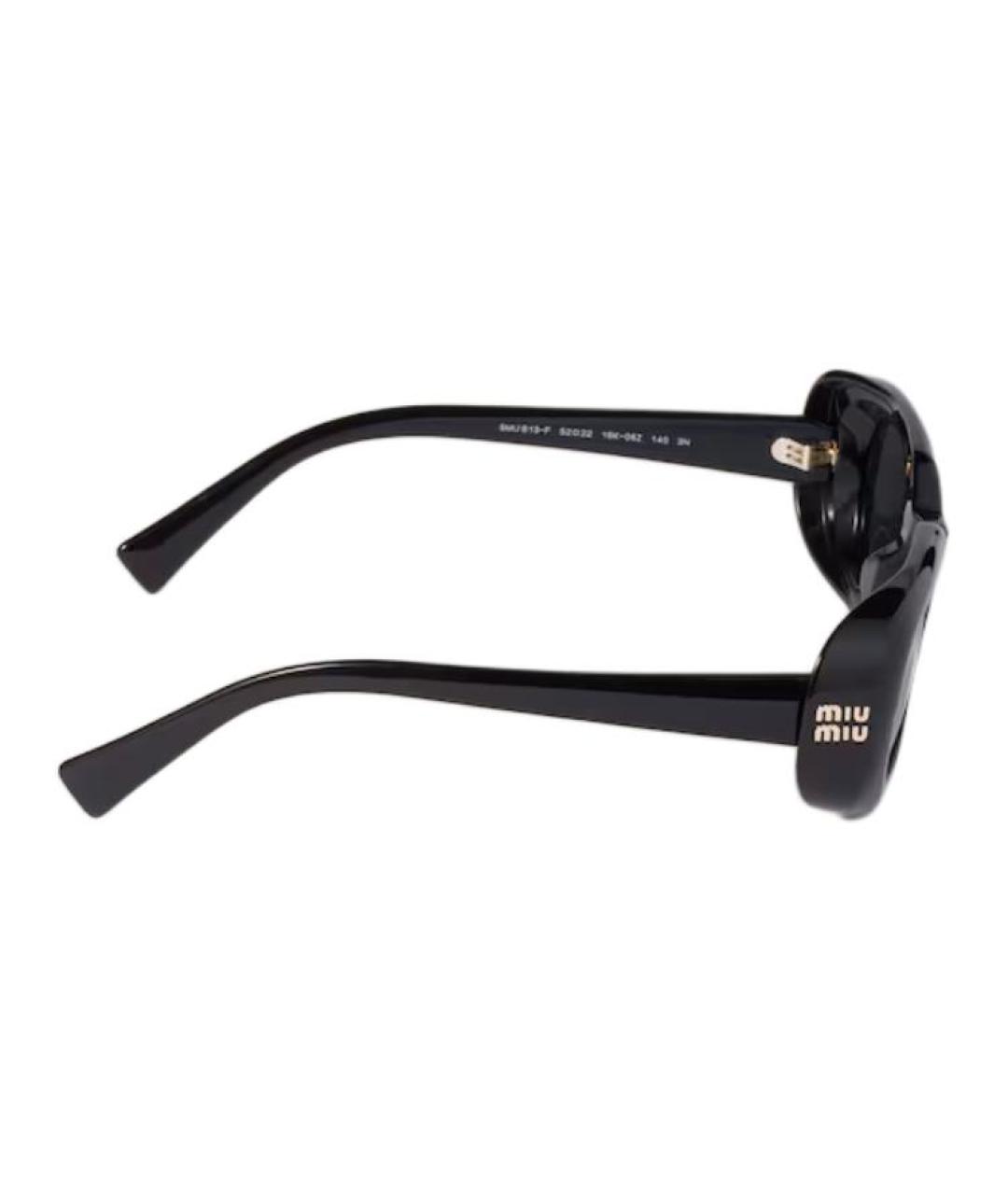 MIU MIU Черные пластиковые солнцезащитные очки, фото 3